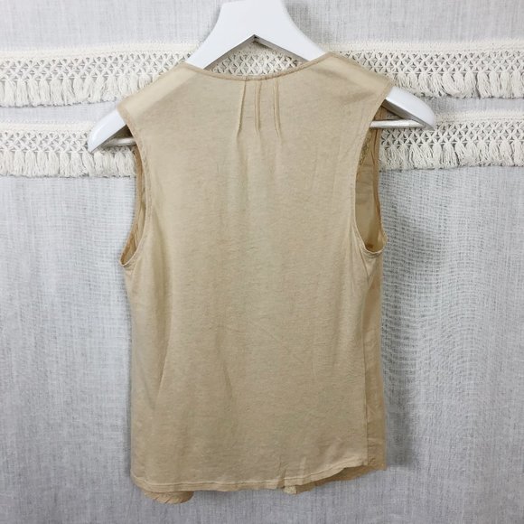 Anthropologie Tiny Silk Nude Lace Front Tank Top S - Picture 6 of 8